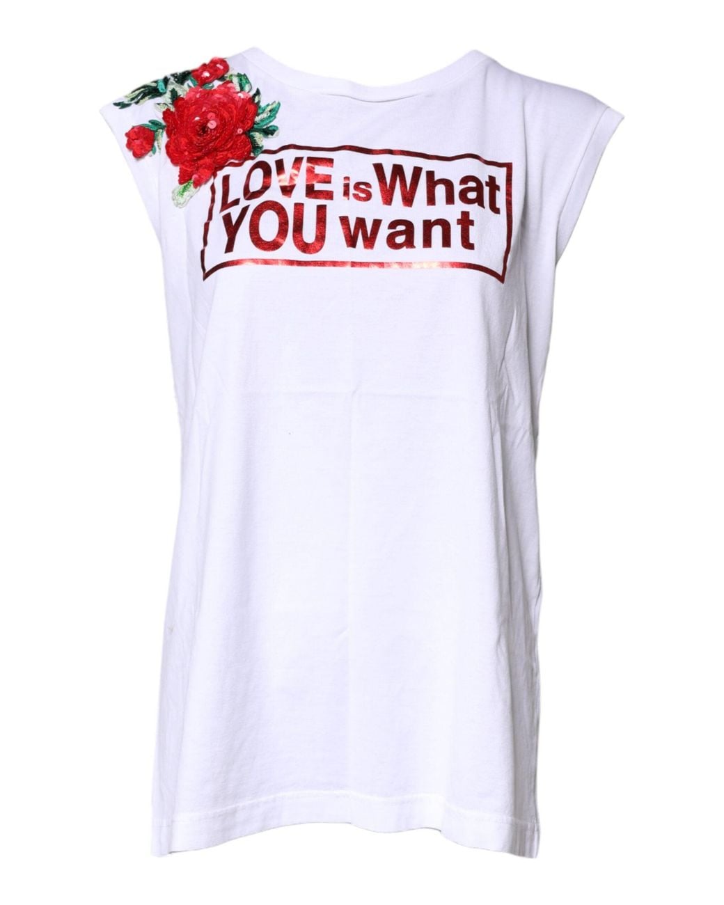 Dolce & Gabbana White Floral Graphic Print Sleeveless Tank Top for men