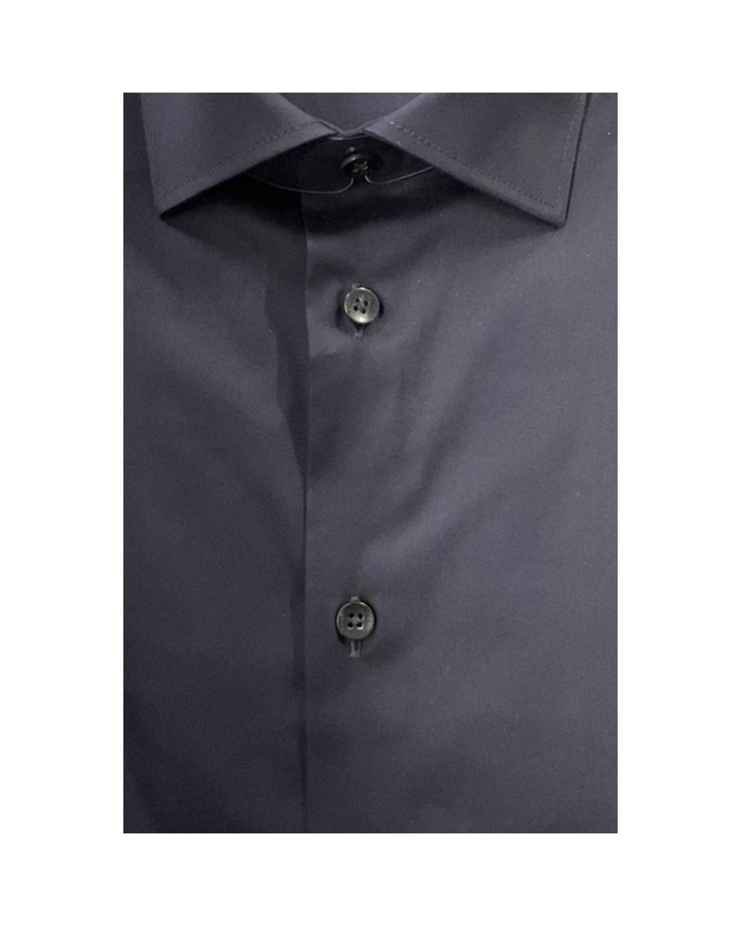 Baldinini Blue Black Cotton Men's Shirt for men