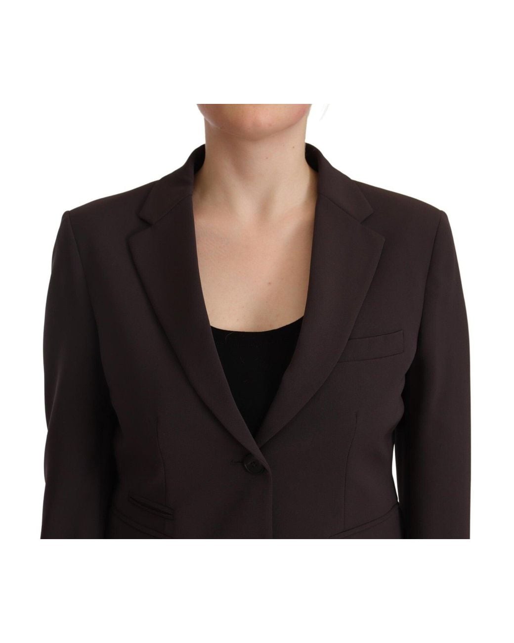 F.it Black Brown Long Sleeve Single Breasted Jacket Blazer