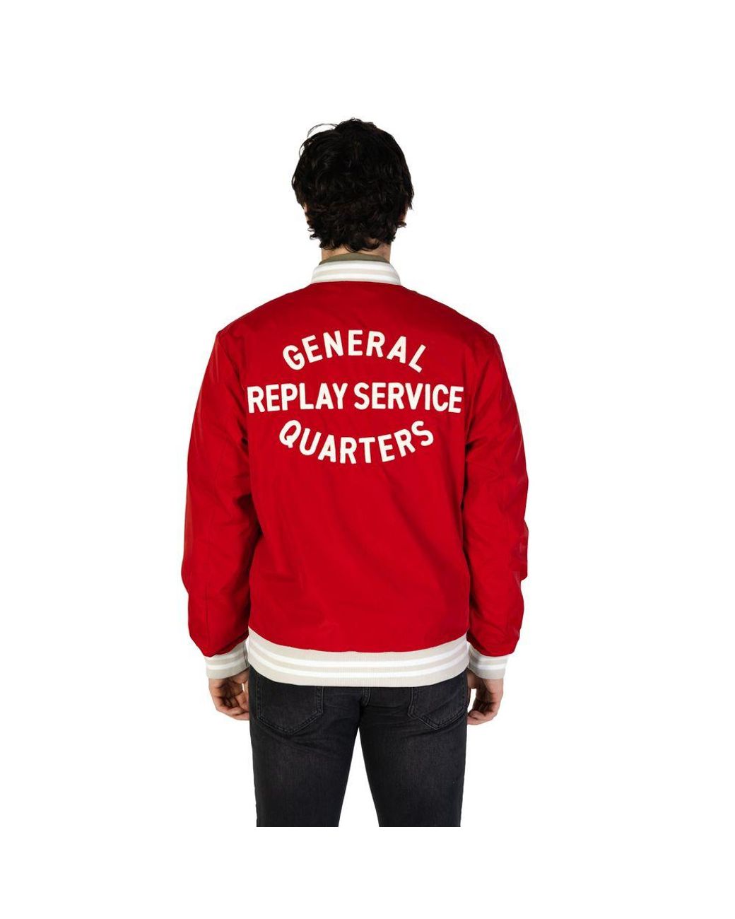 Replay Red Cotton Jacket for men