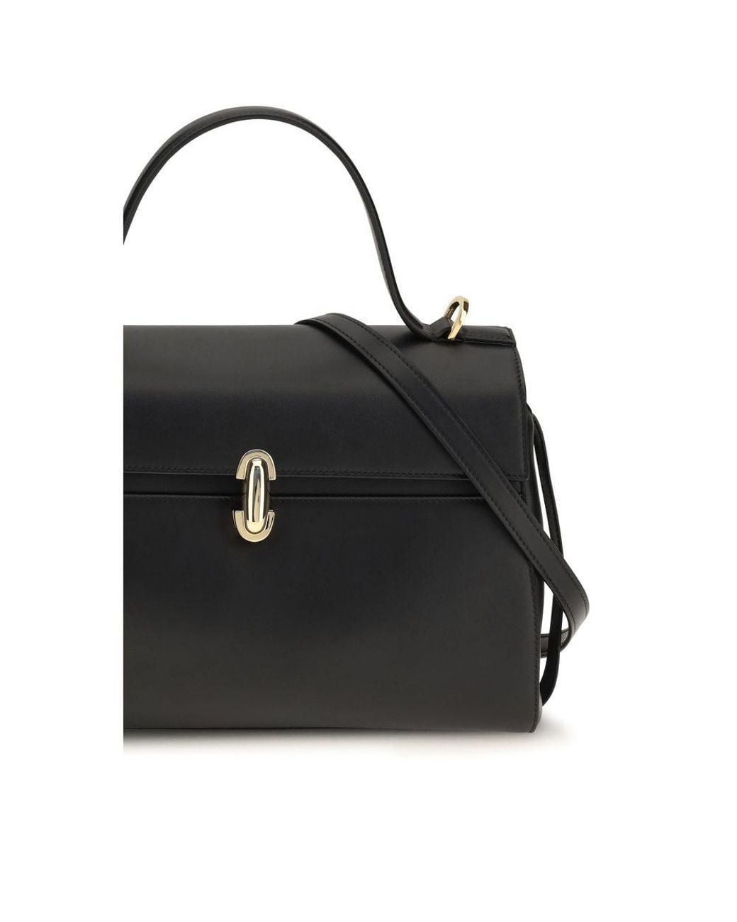 SAVETTE Black Calf Leather Bos Taurus Handbag