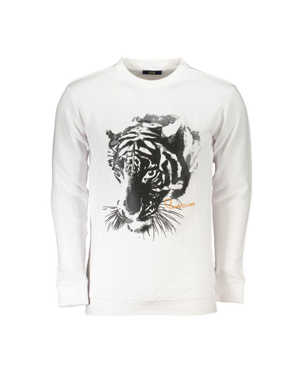 Roberto Cavalli White Cotton Sweater for men