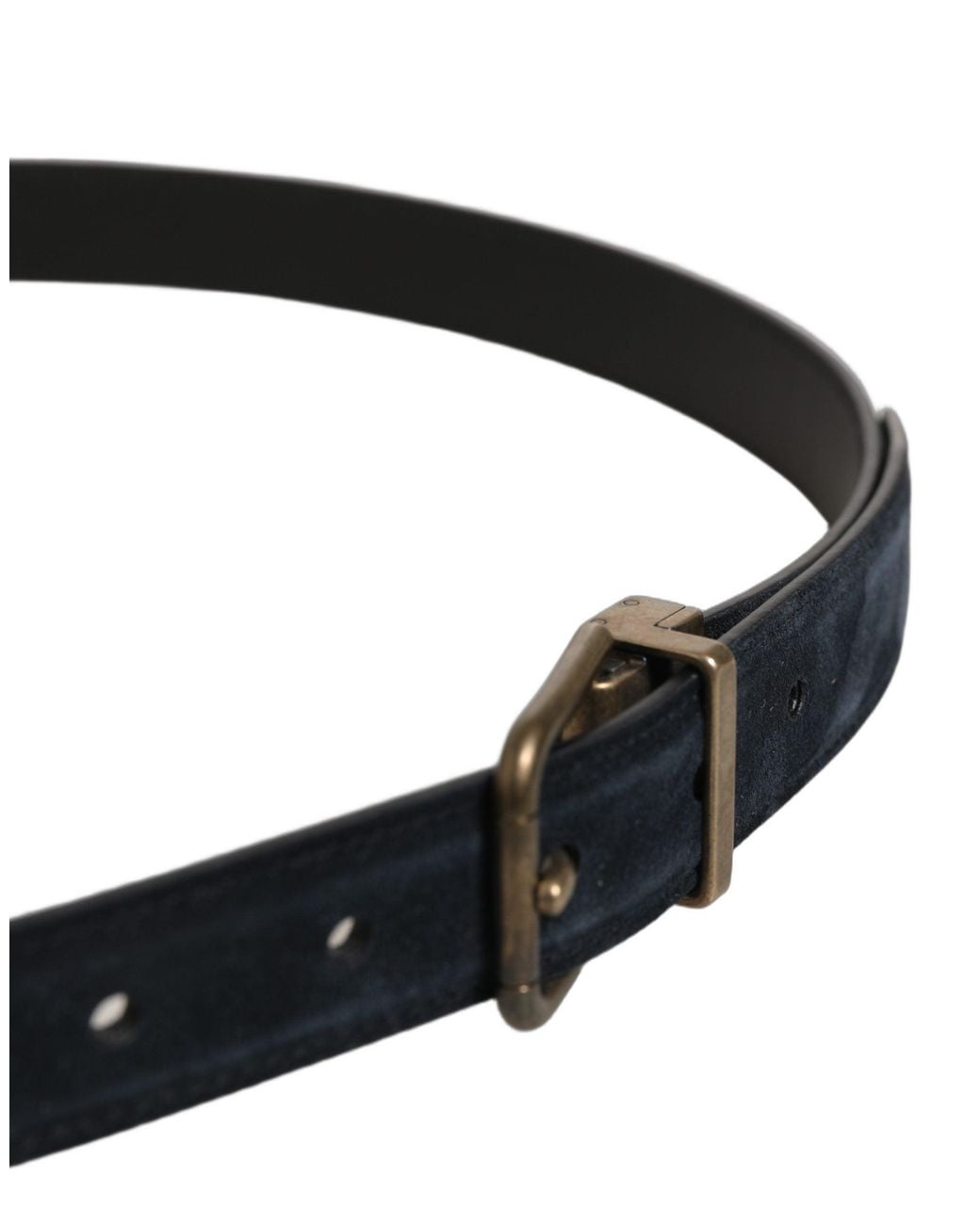 Dolce & Gabbana Black Leather Tone Metal Buckle Belt Calf for men
