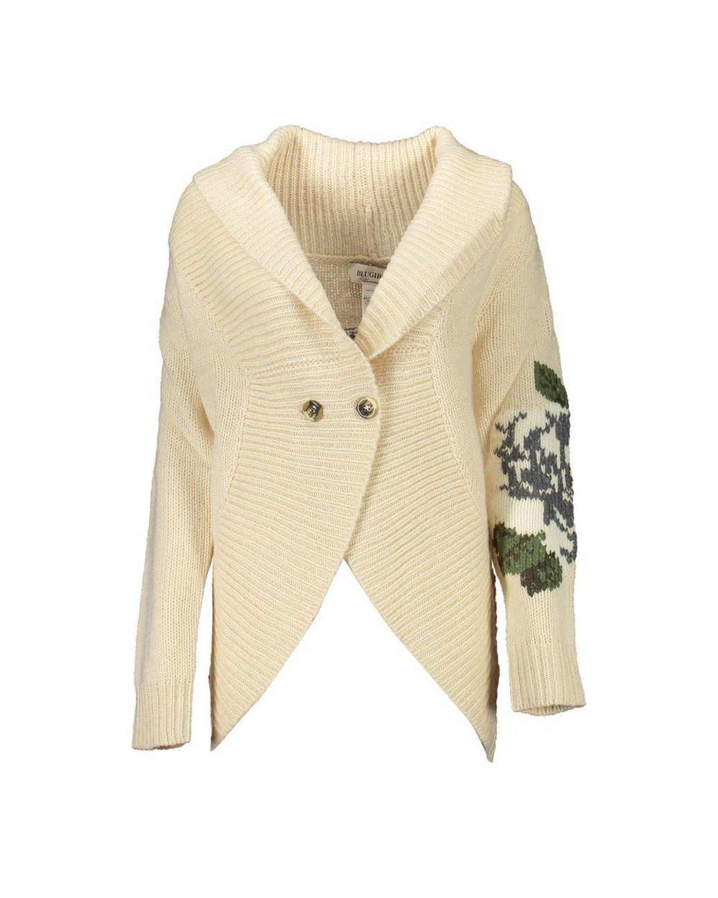 Blugirl Blumarine Natural Beige Acrylic Cardigan