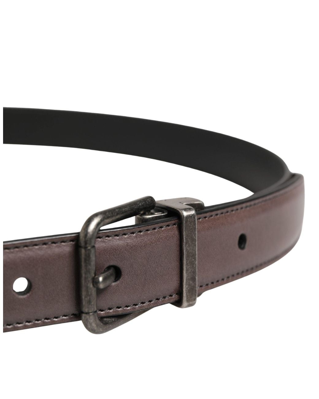 Dolce & Gabbana Black Classic Leather Metal Buckle Belt Calf for men