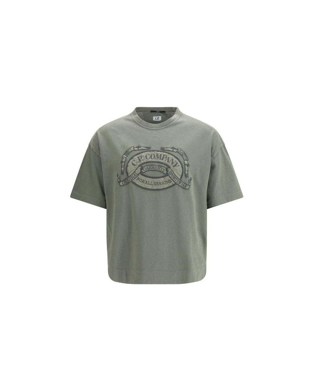 C P Company Gray Bicolor Cotton T for men