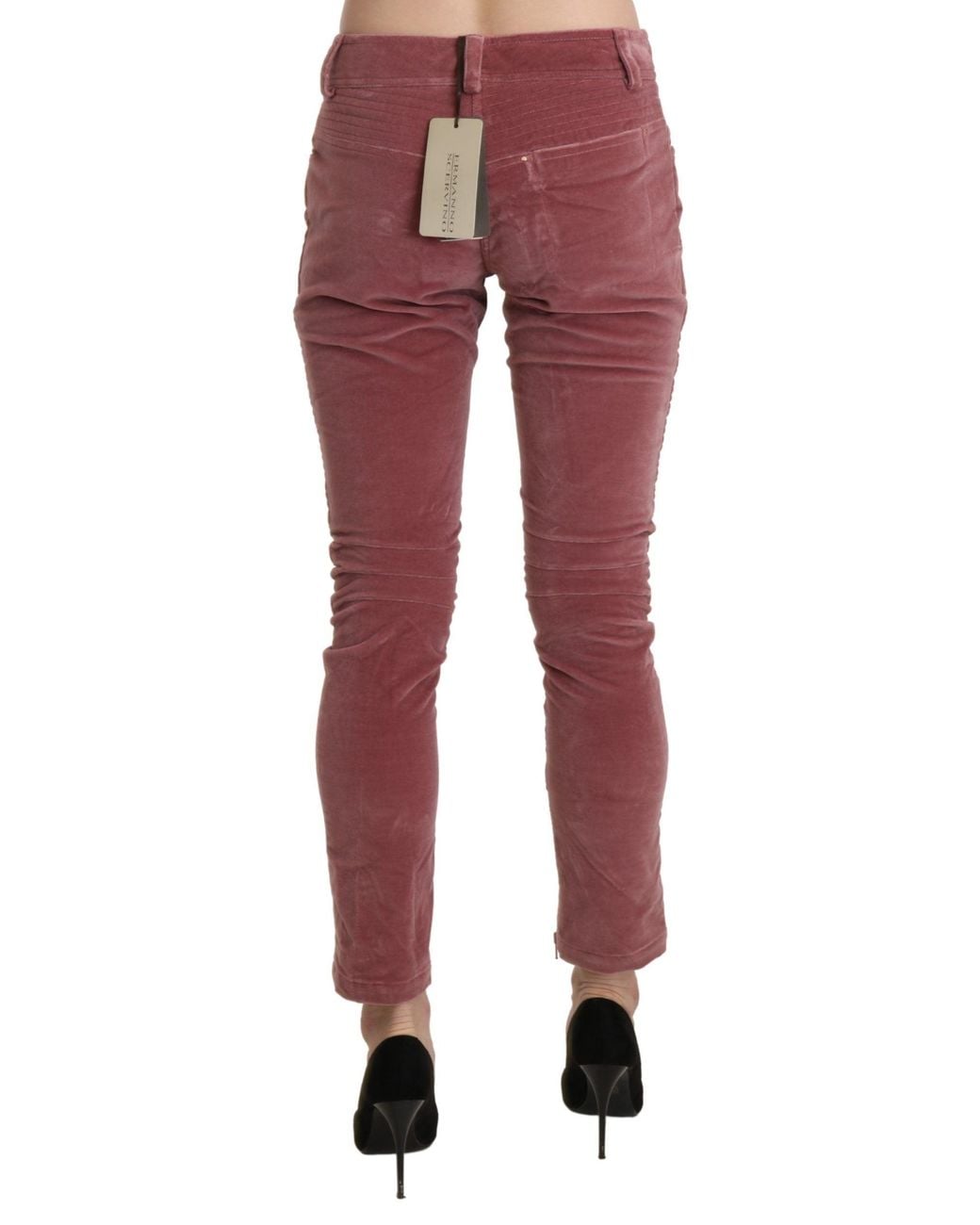 Ermanno Scervino Red Mid Waist Skinny Cotton Pants