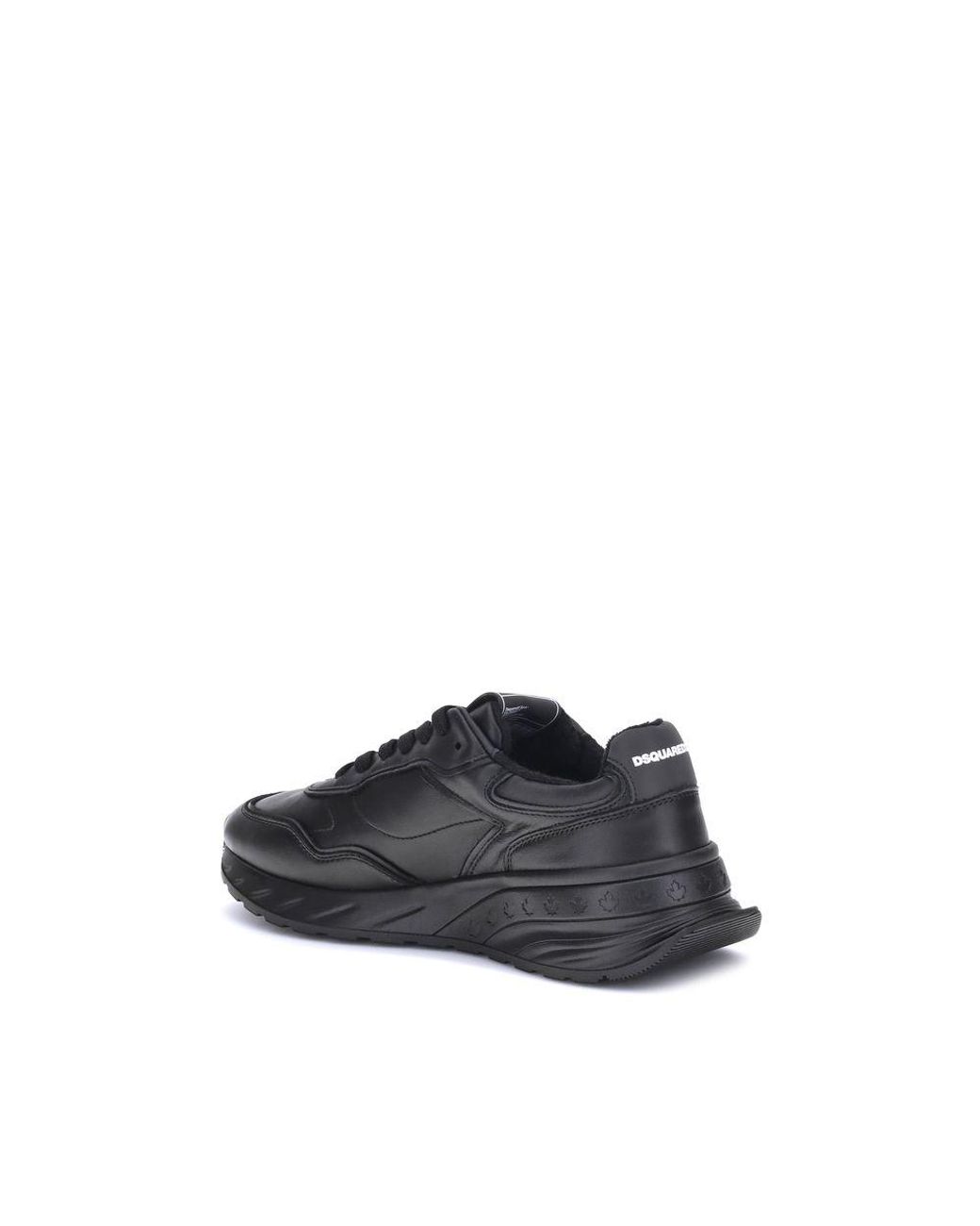 DSquared² Blue Black Calf Leather Bos Taurus Athletic Sneakers for men