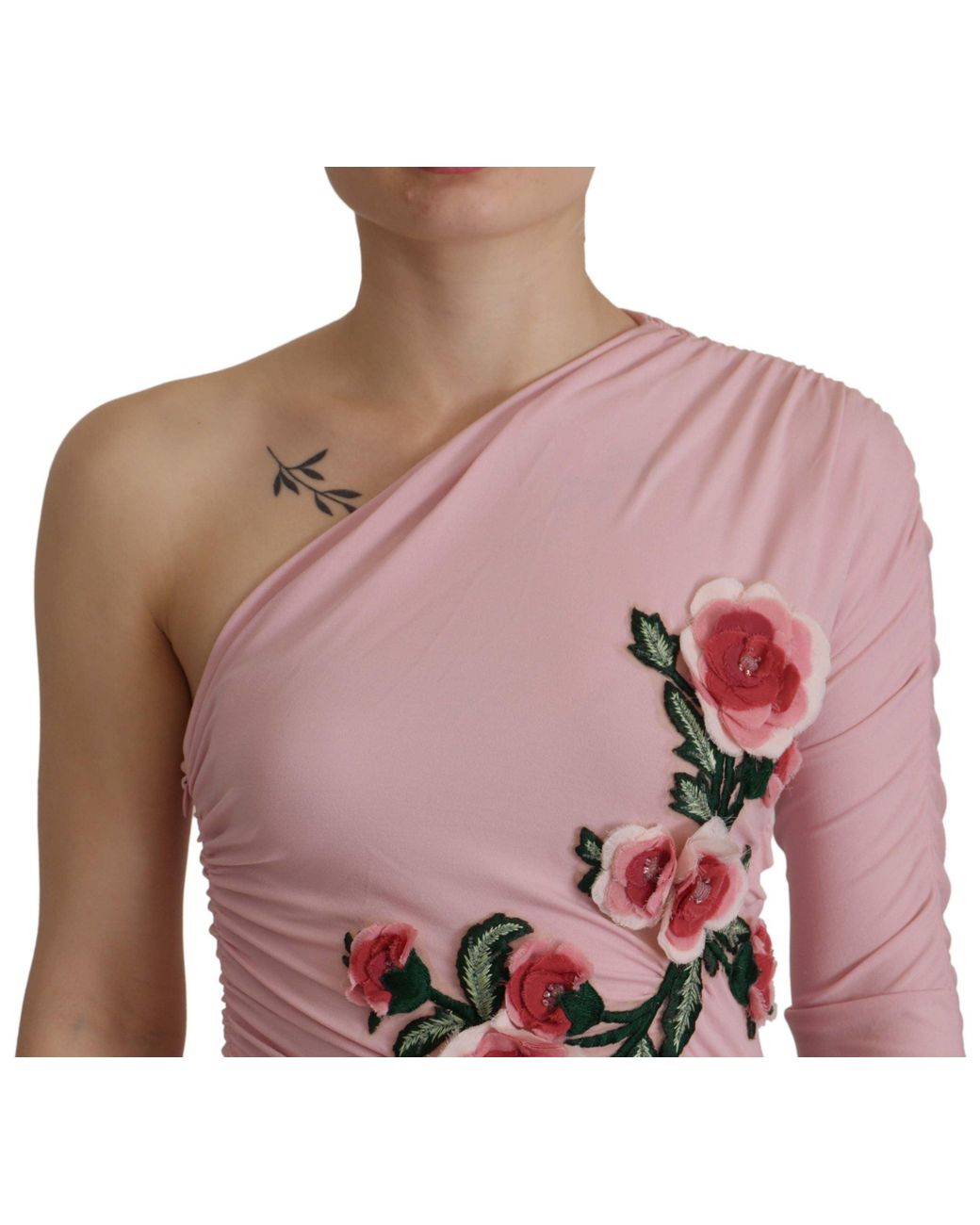 Dolce & Gabbana Red Elegant One Shoulder Bodycon Dress