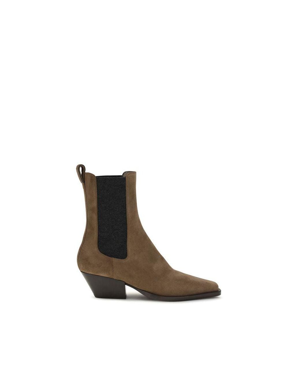 Brunello Cucinelli Brown Calf Leather Bos Taurus Ankle Boots