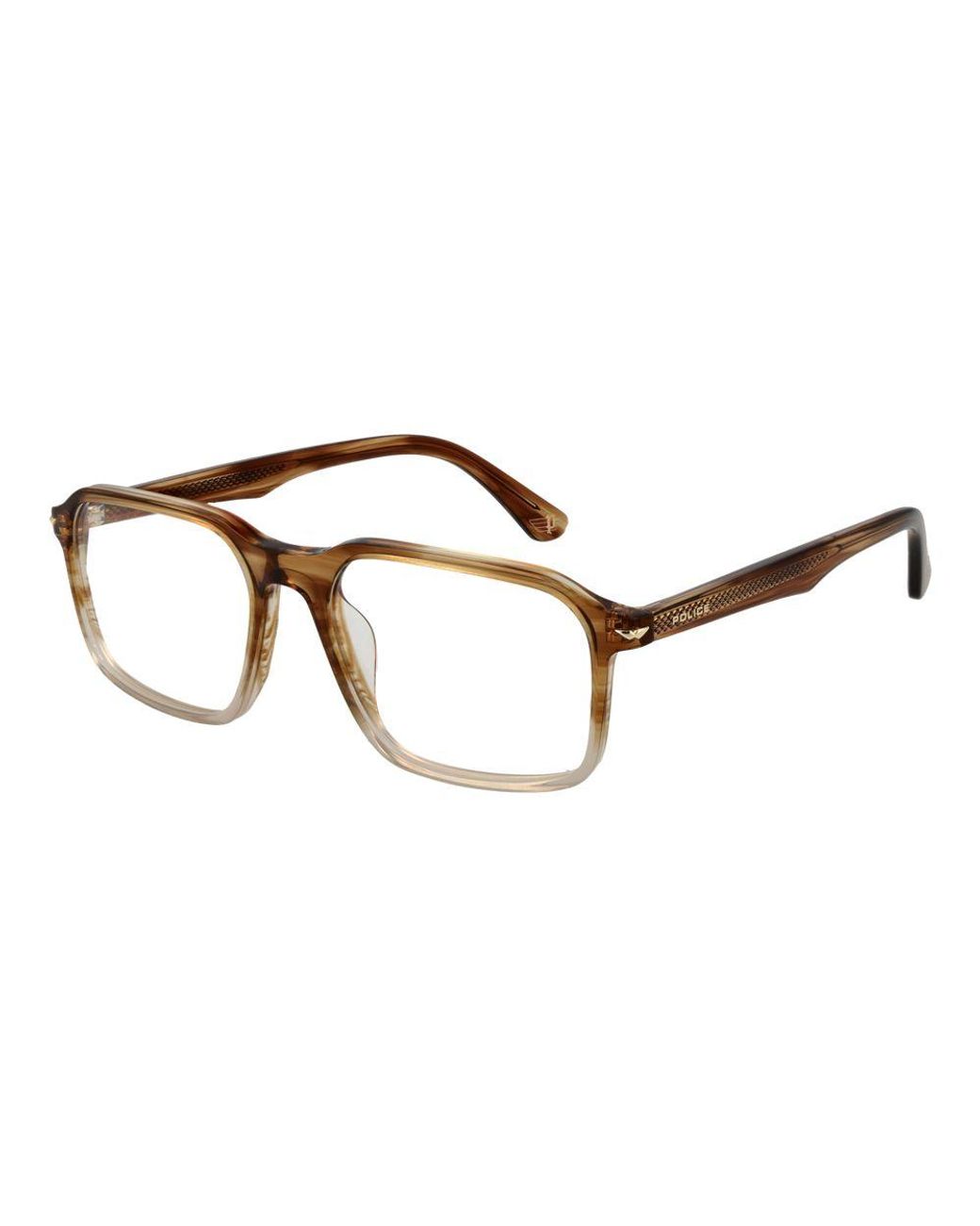 Police Brown Cellulose Acetate Glasses (frames) for men