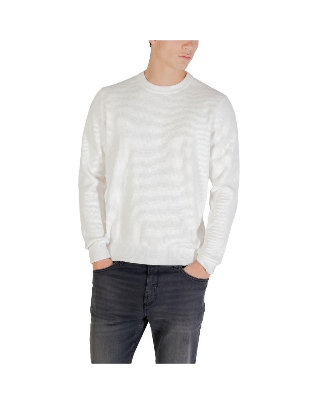 Antony Morato White Beige Polyester Sweatshirt for men