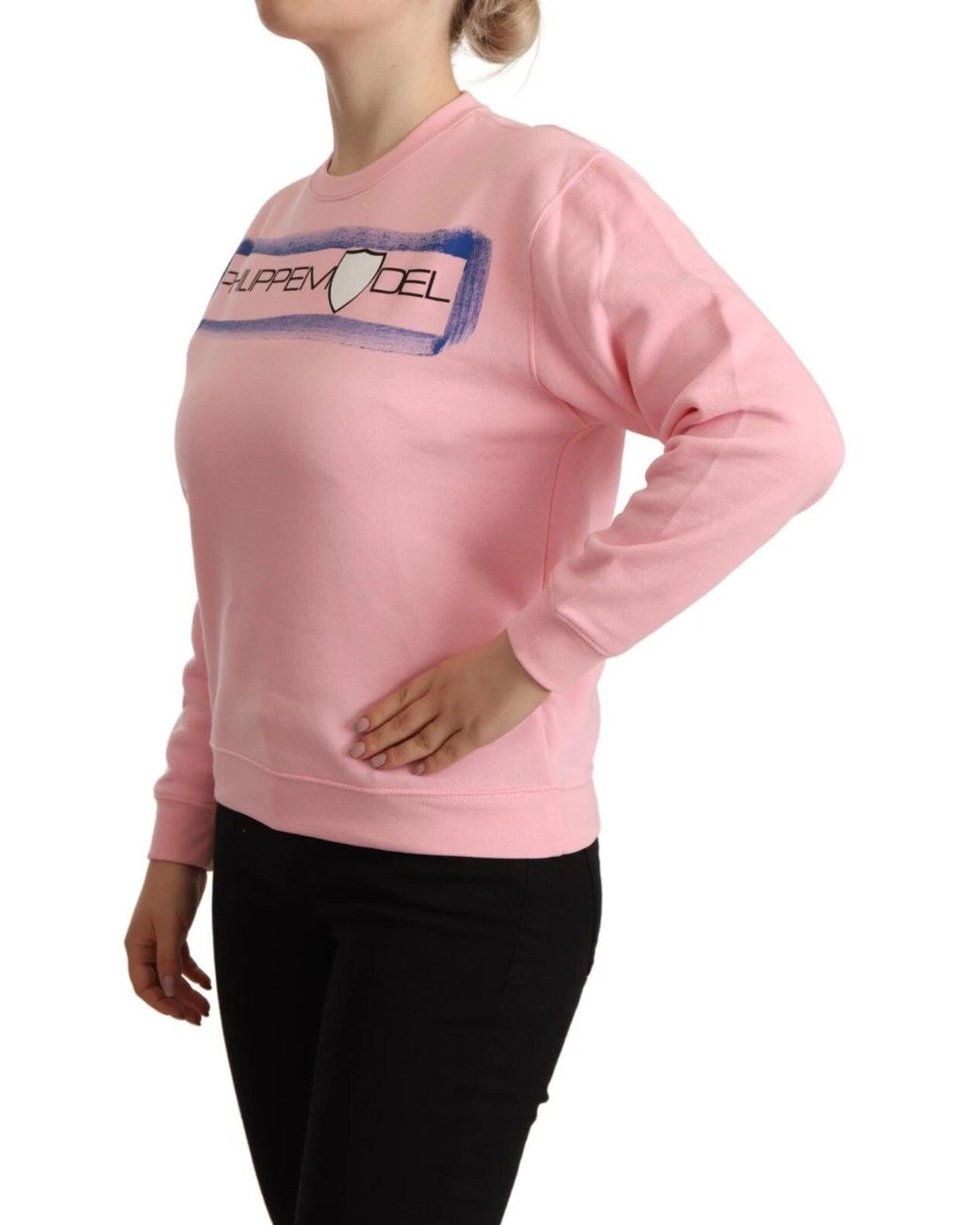 Philippe Model Pink Printed Long Sleeves Pullover Sweater