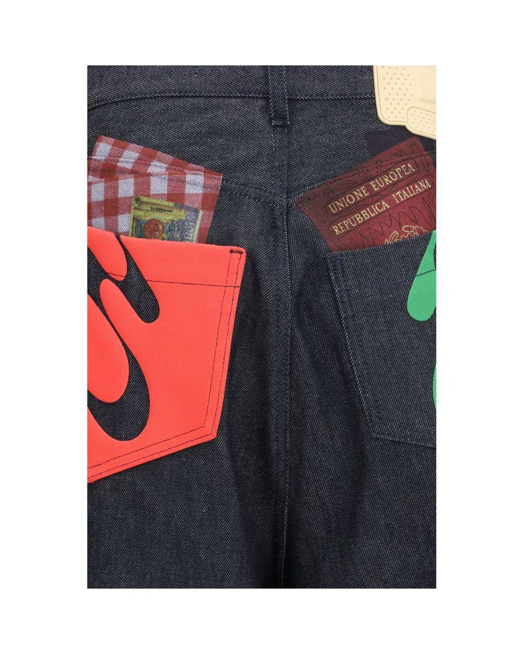 PDF CHANNEL Blue Cotton Relaxed Fit Jeans for men