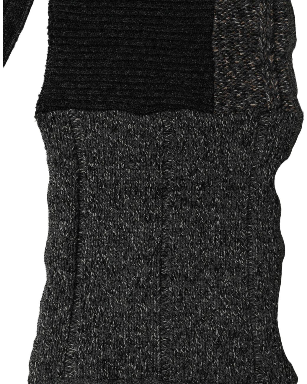 Dolce & Gabbana Black Multicolor Patchwork Wool Knit Shawl Scarf
