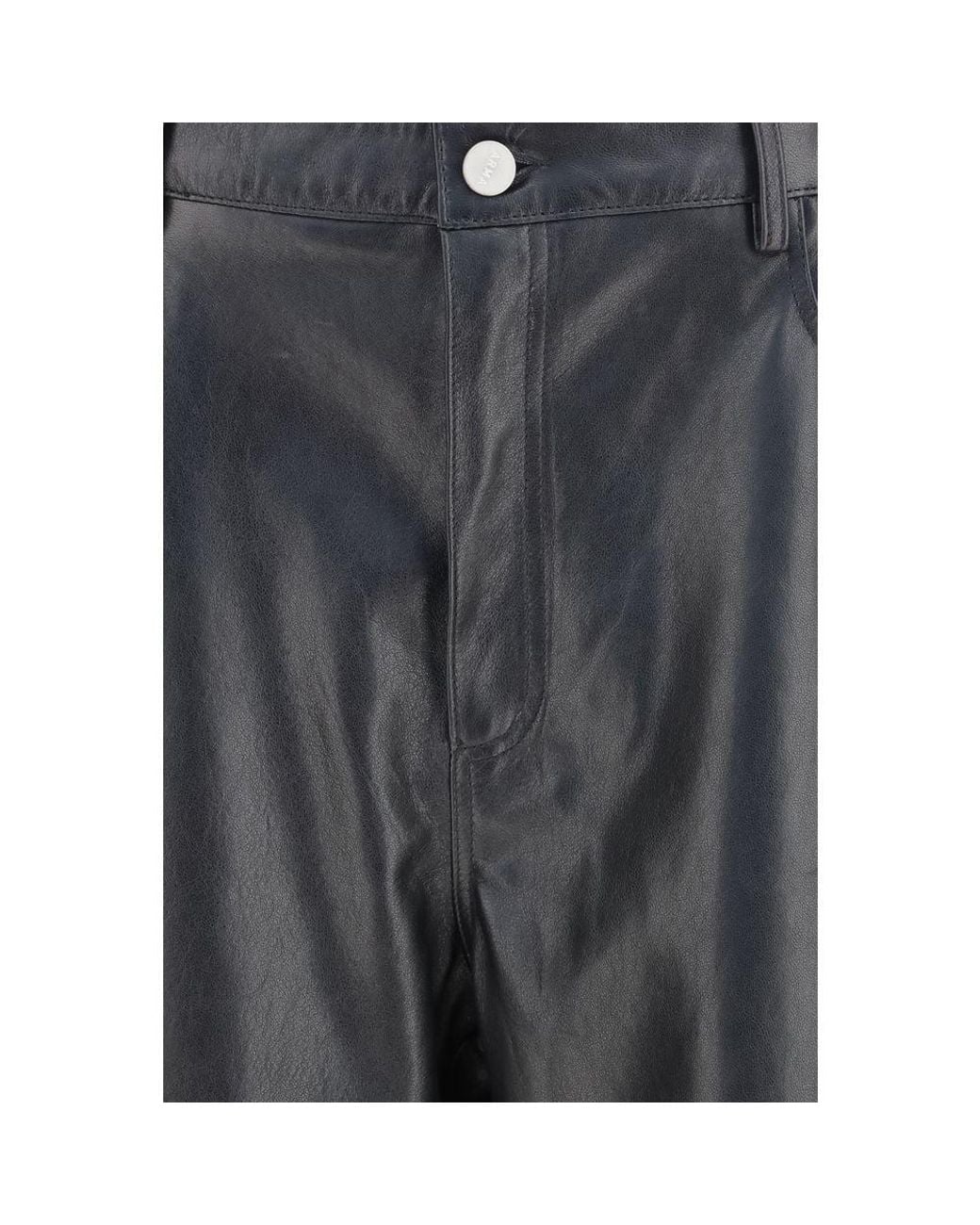 Arma Gray Black Leather Pants