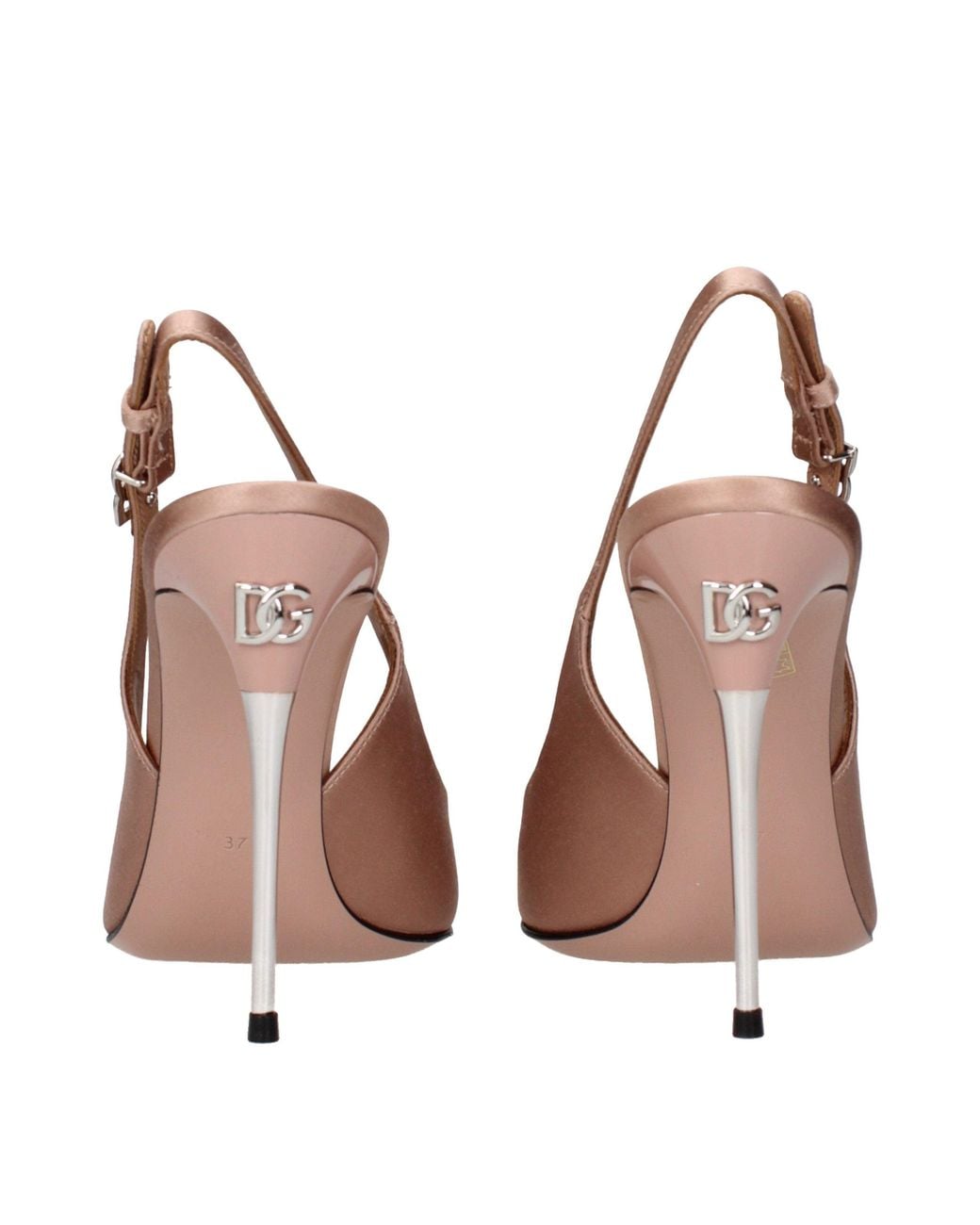 Dolce & Gabbana Pink Beige Satin High Heel Pumps