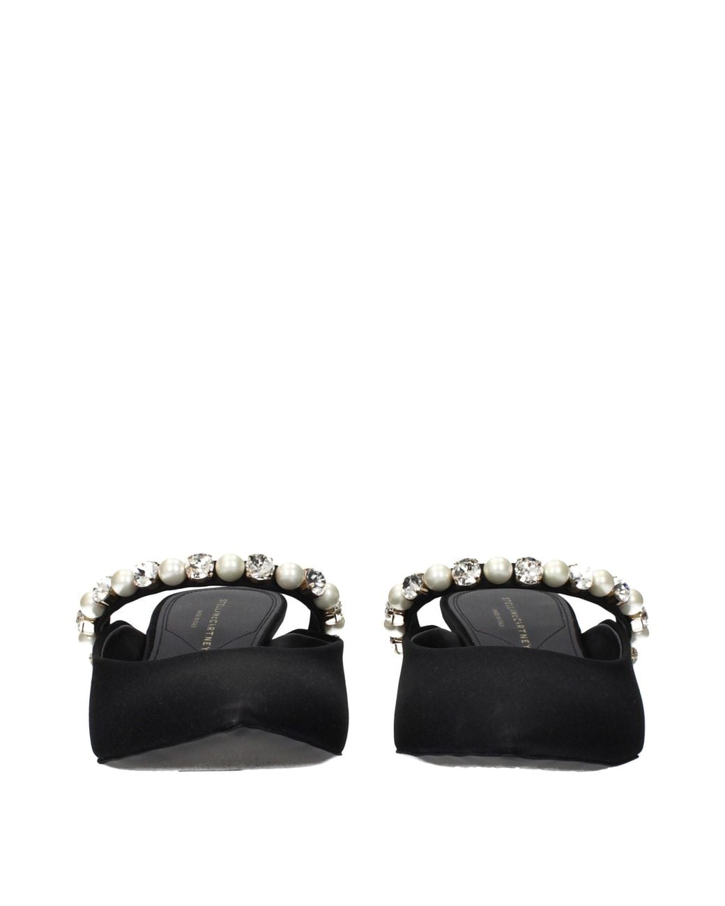Stella McCartney Black Satin Stiletto Heel Sandals