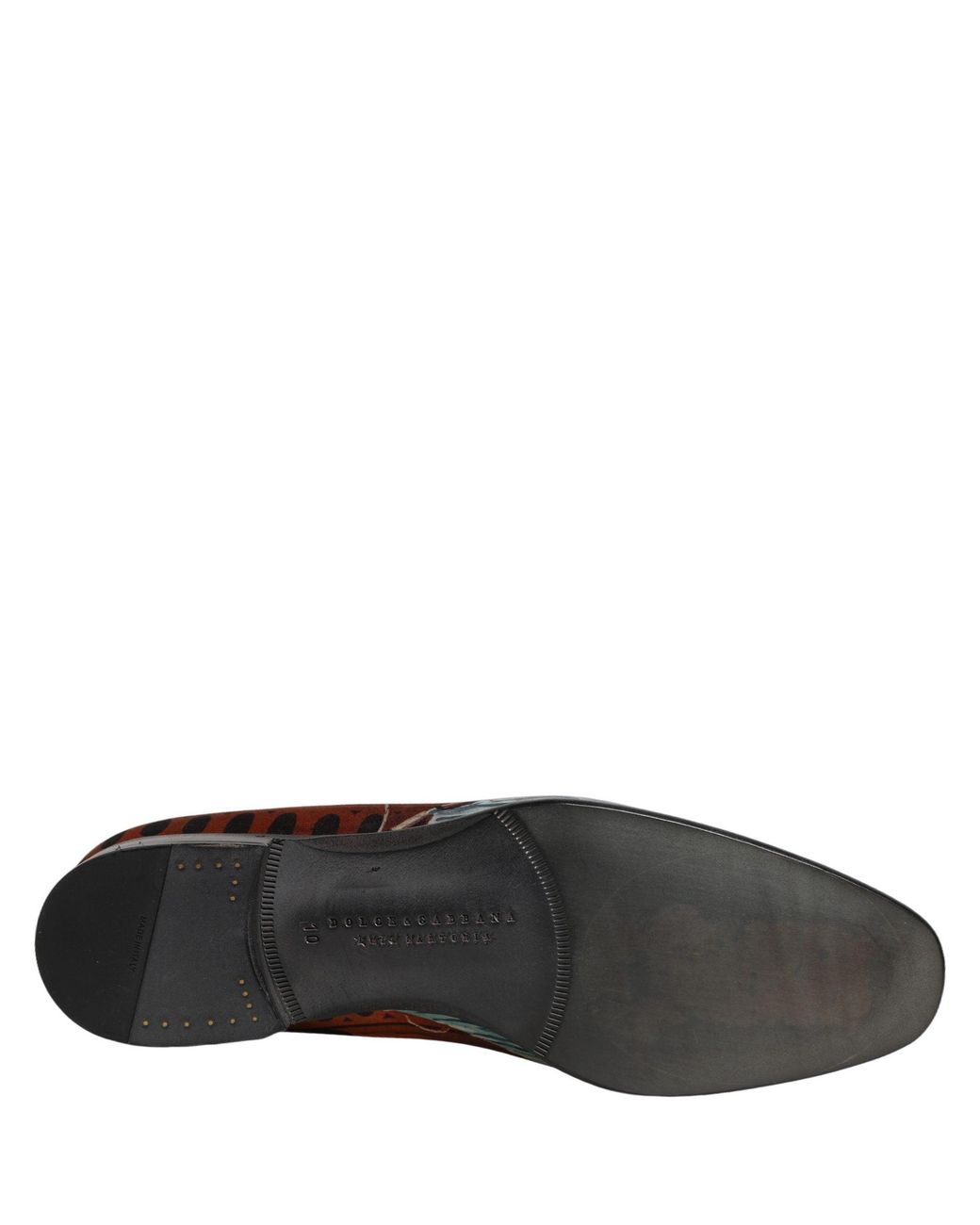 Dolce & Gabbana Brown Multicolor Lion Print Slip On Loafers Shoes for men