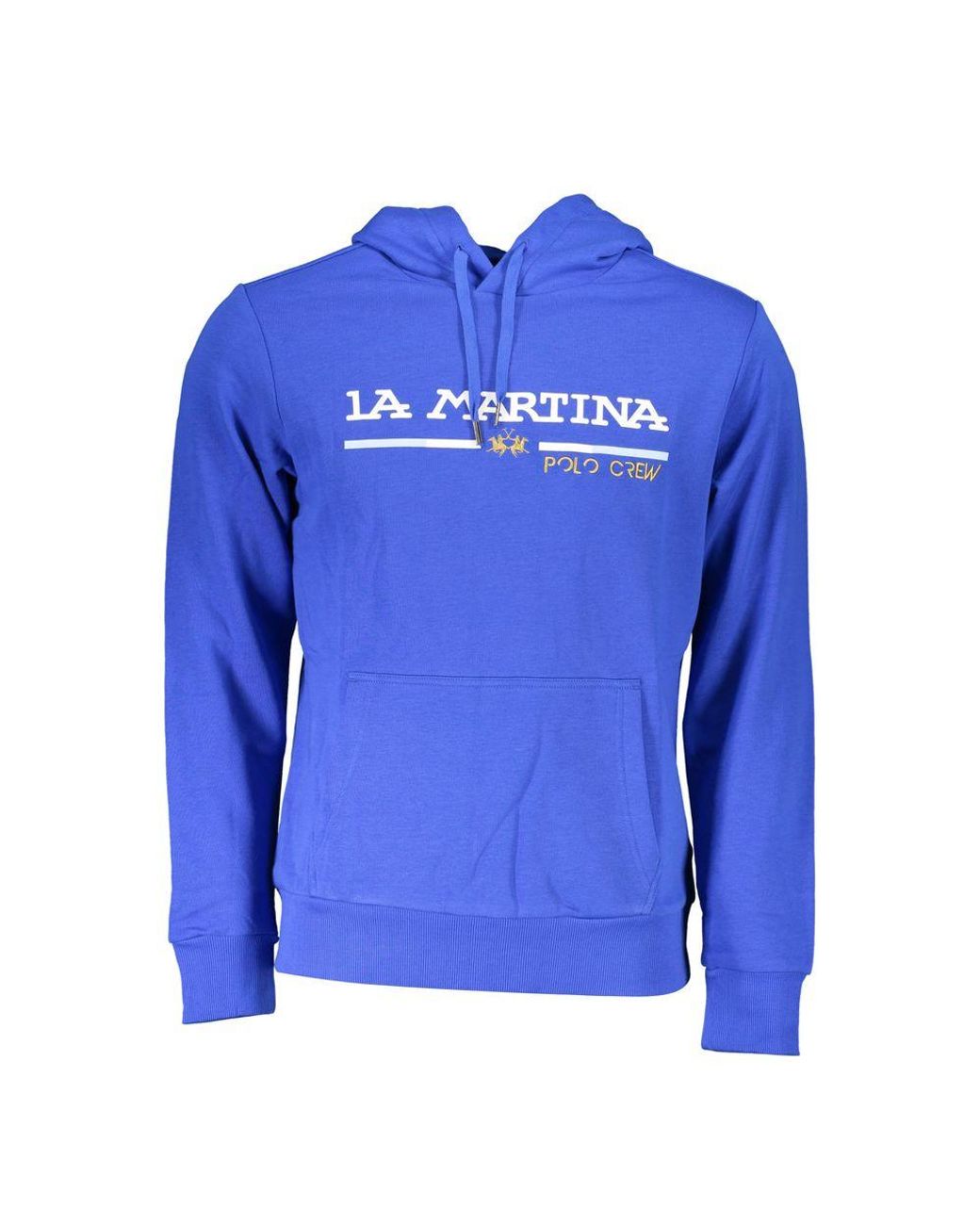 La Martina Blue Cotton Sweater for men