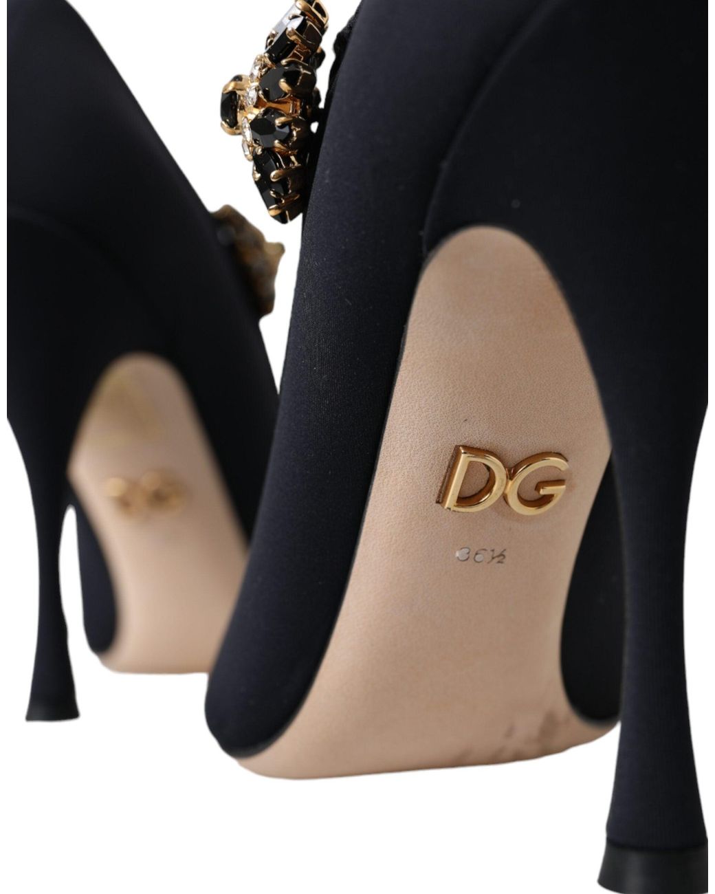 Dolce & Gabbana Blue Mary Jane Jersey Crystal Pumps Shoes