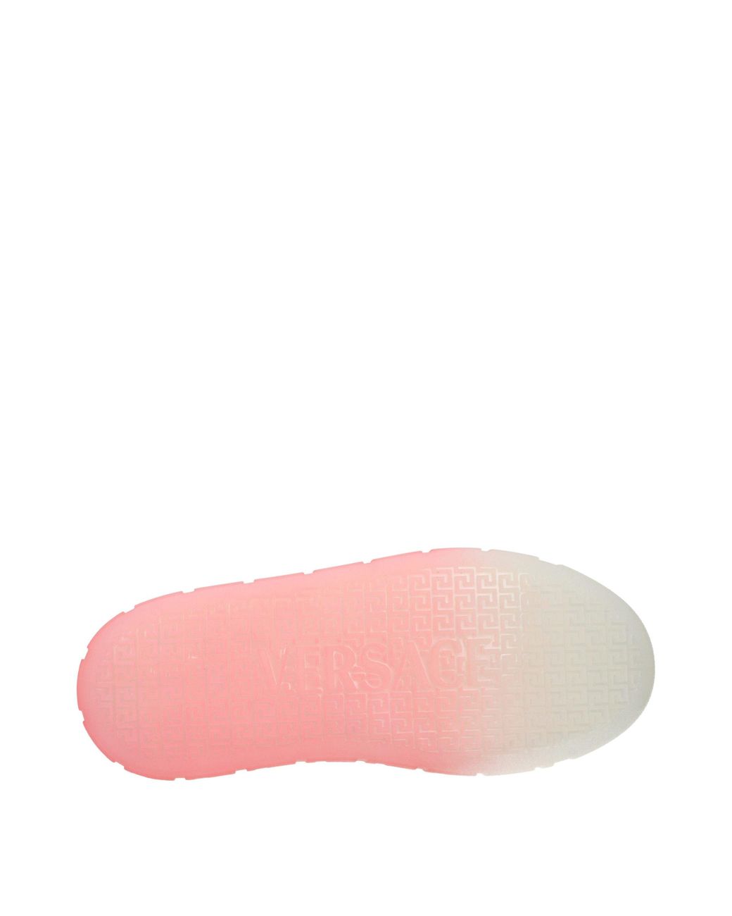 Versace Pink White Leather Low Top Sneakers
