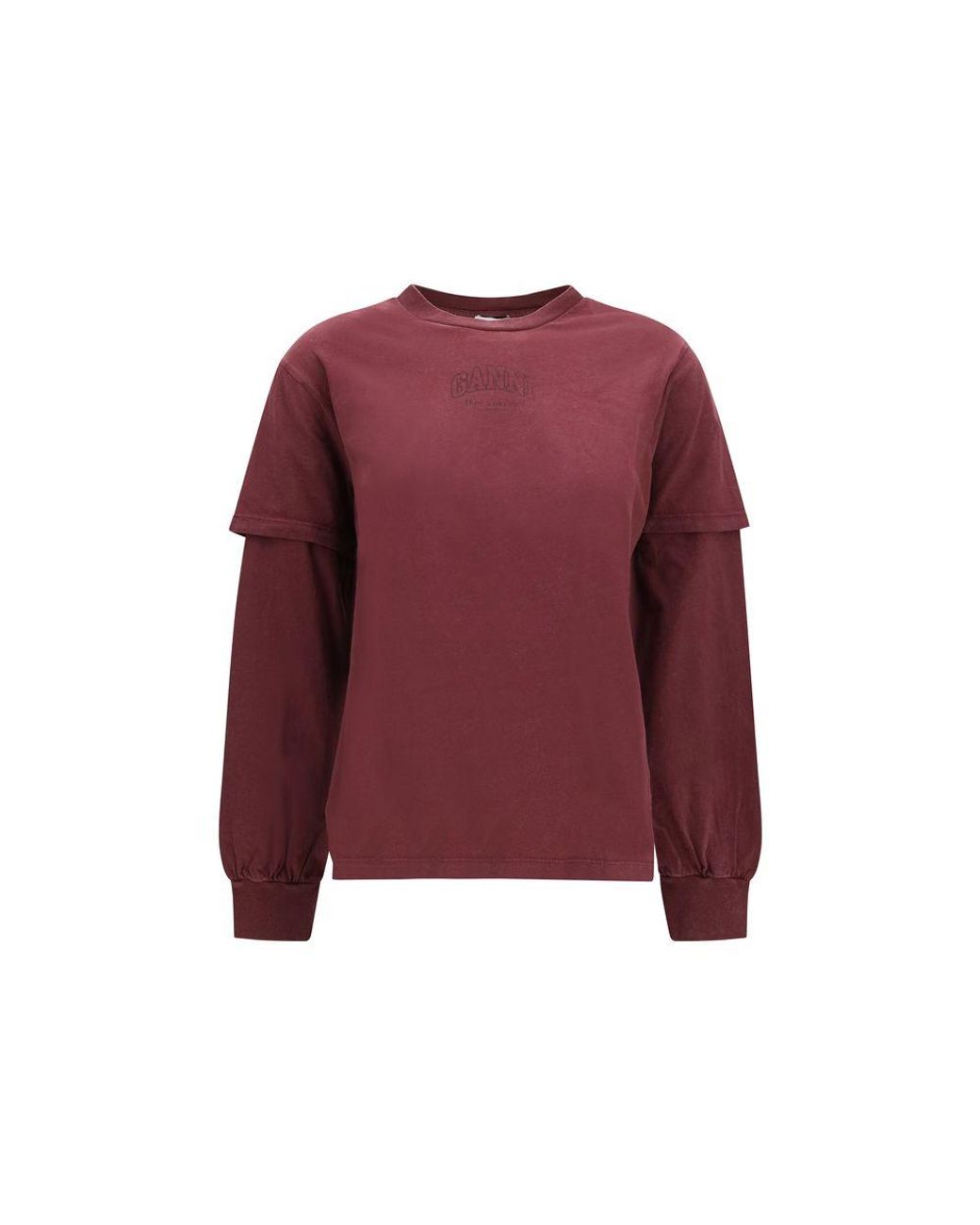 Ganni Red Cotton Sweatshirt