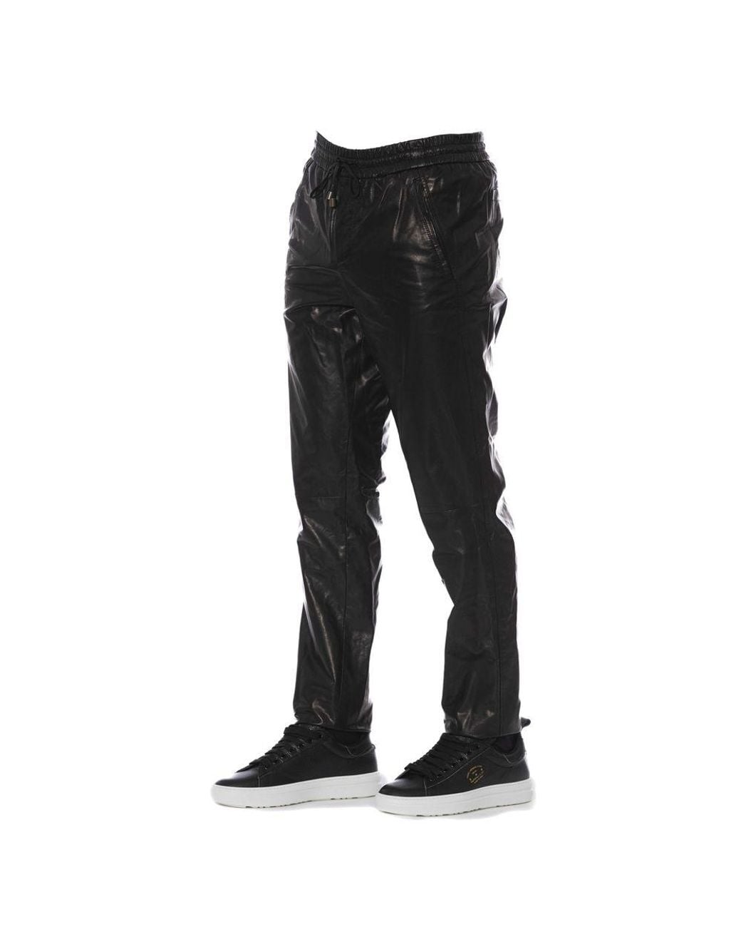 Trussardi Black Lamb Leather Jeans & Pant for men
