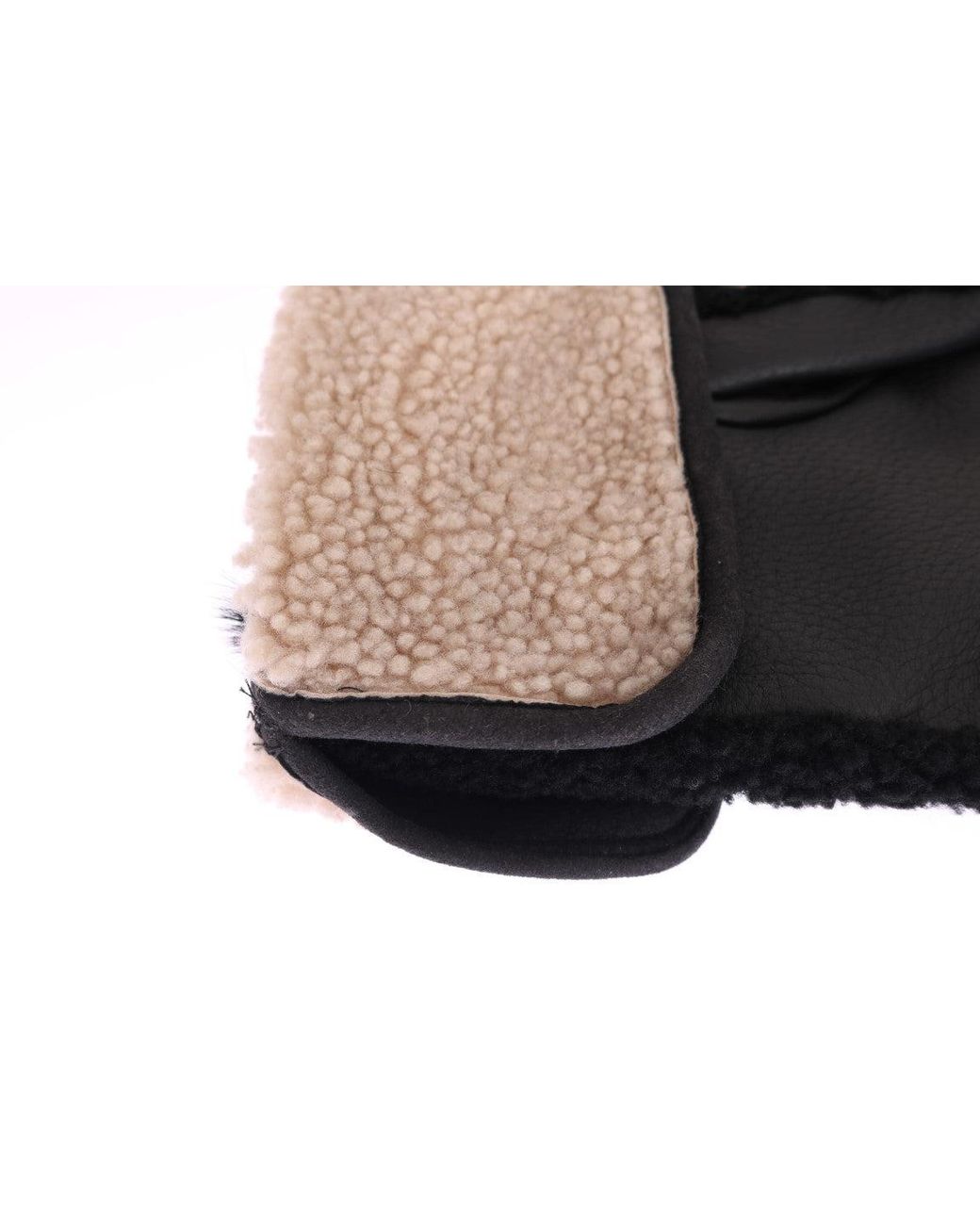Dolce & Gabbana Black Shearling Studded Gloves for men