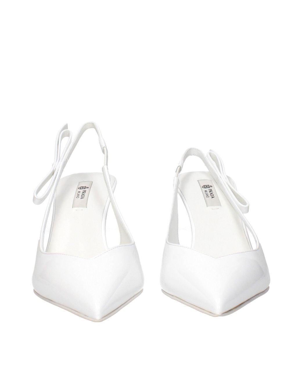 Prada White Shaped Slingbacks