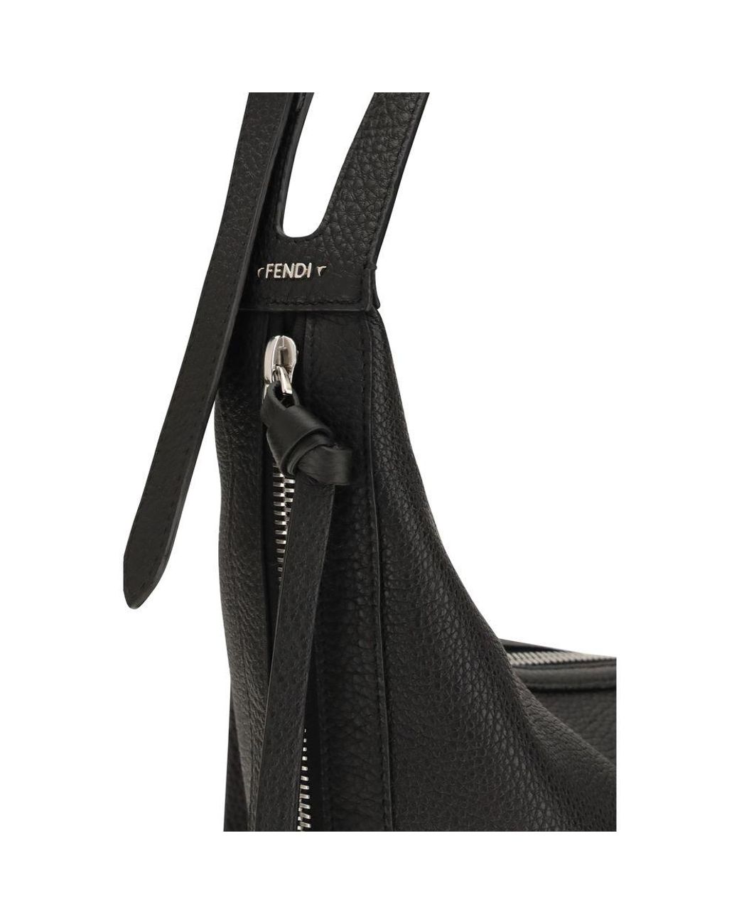 Fendi Black Calf Leather Bos Taurus Shoulder Bag for men