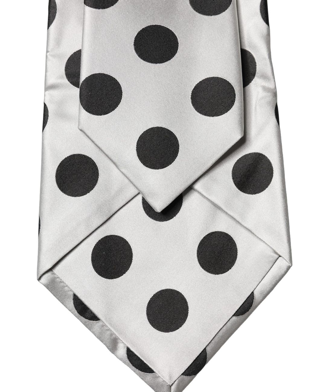 Dolce & Gabbana White Dolce & Gabbana Polka Dot Silk Necktie
