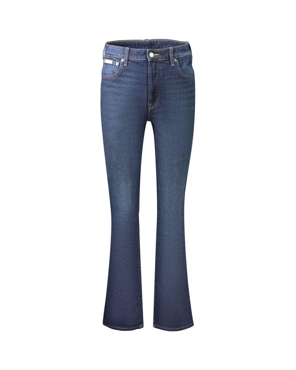 Calvin Klein Blue Cotton Bootcut Jeans