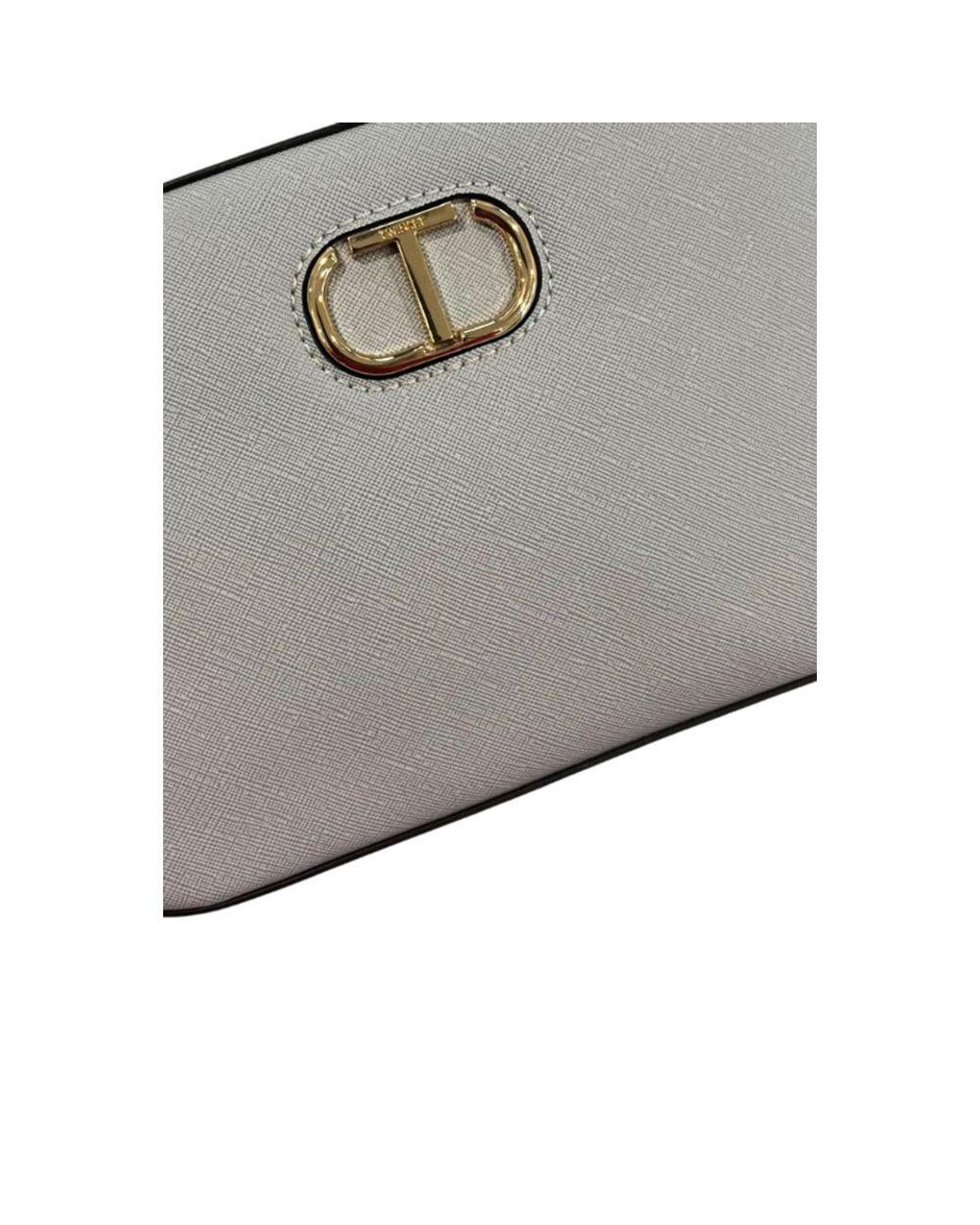 Twinset Gray Blue Pu Crossbody Bag