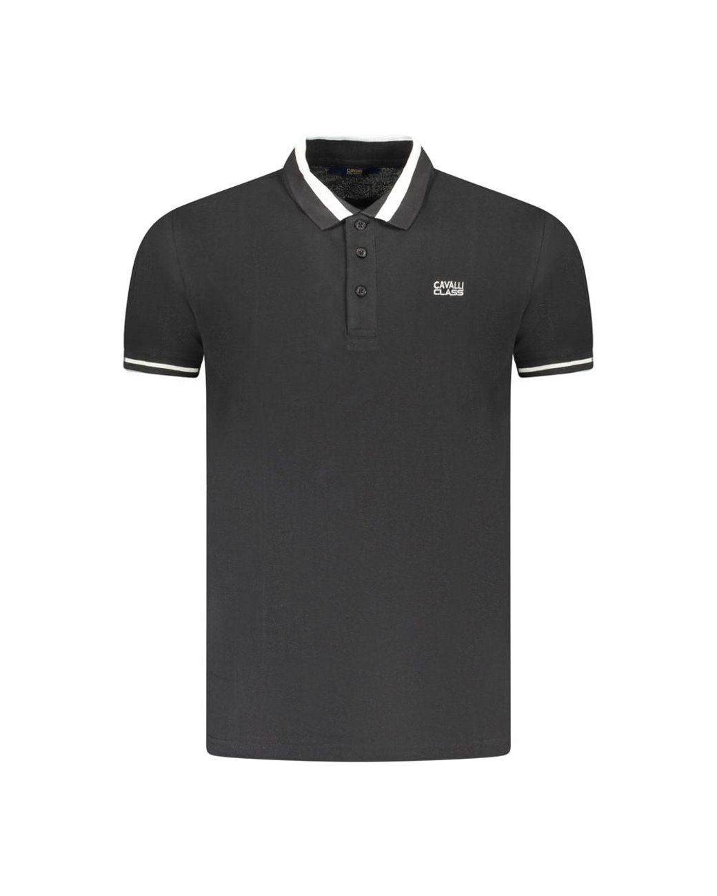 Roberto Cavalli Black Cotton Polo for men