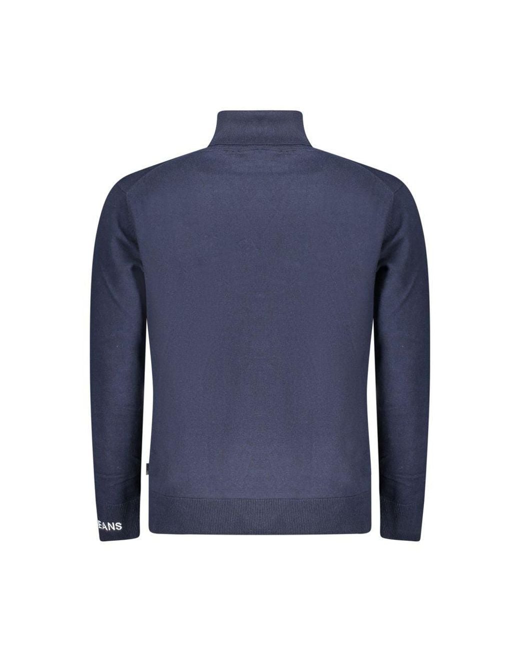 Pepe Jeans Blue Cotton Sweater With Ribbed Detailing for men