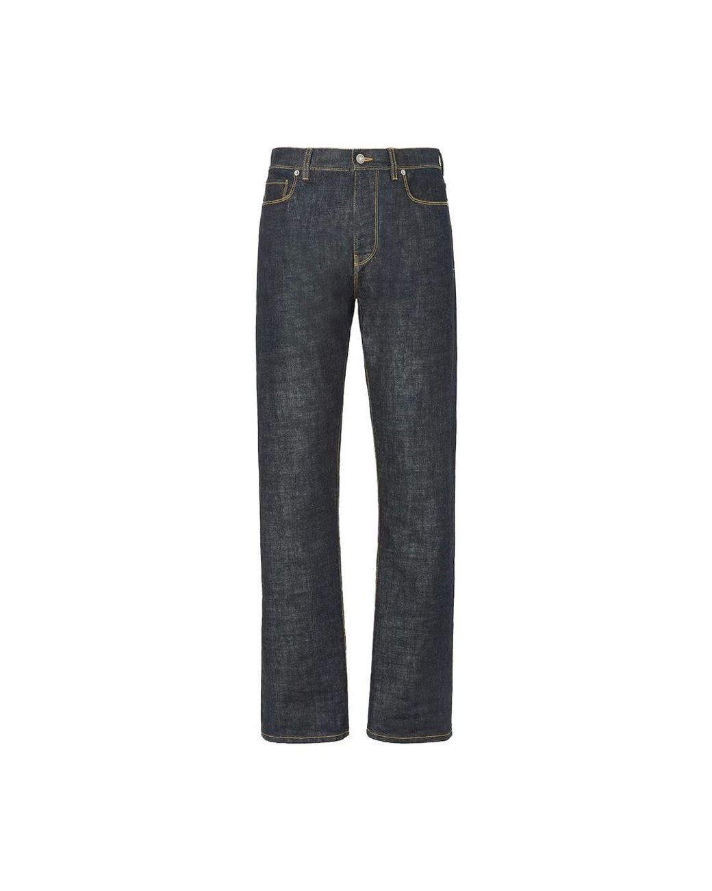 Fendi Gray Blue Cotton Slim Fit Jeans for men