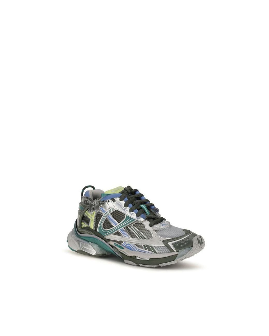 Balenciaga Blue Multicolor Polyester Athletic Sneakers for men