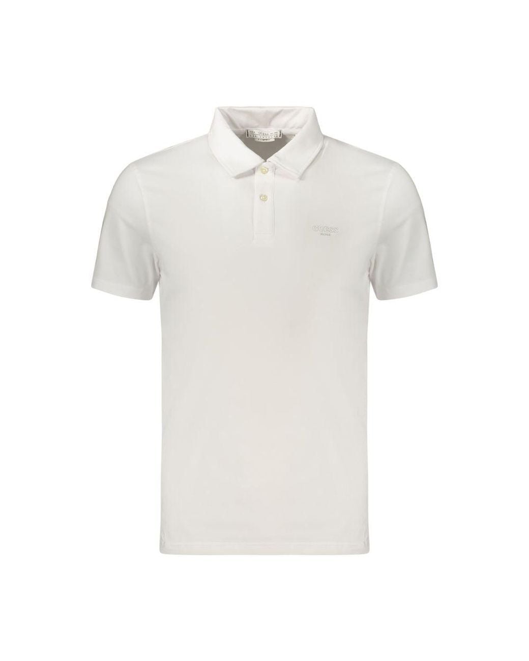 Guess White Bianco Cotton Men Polo for men