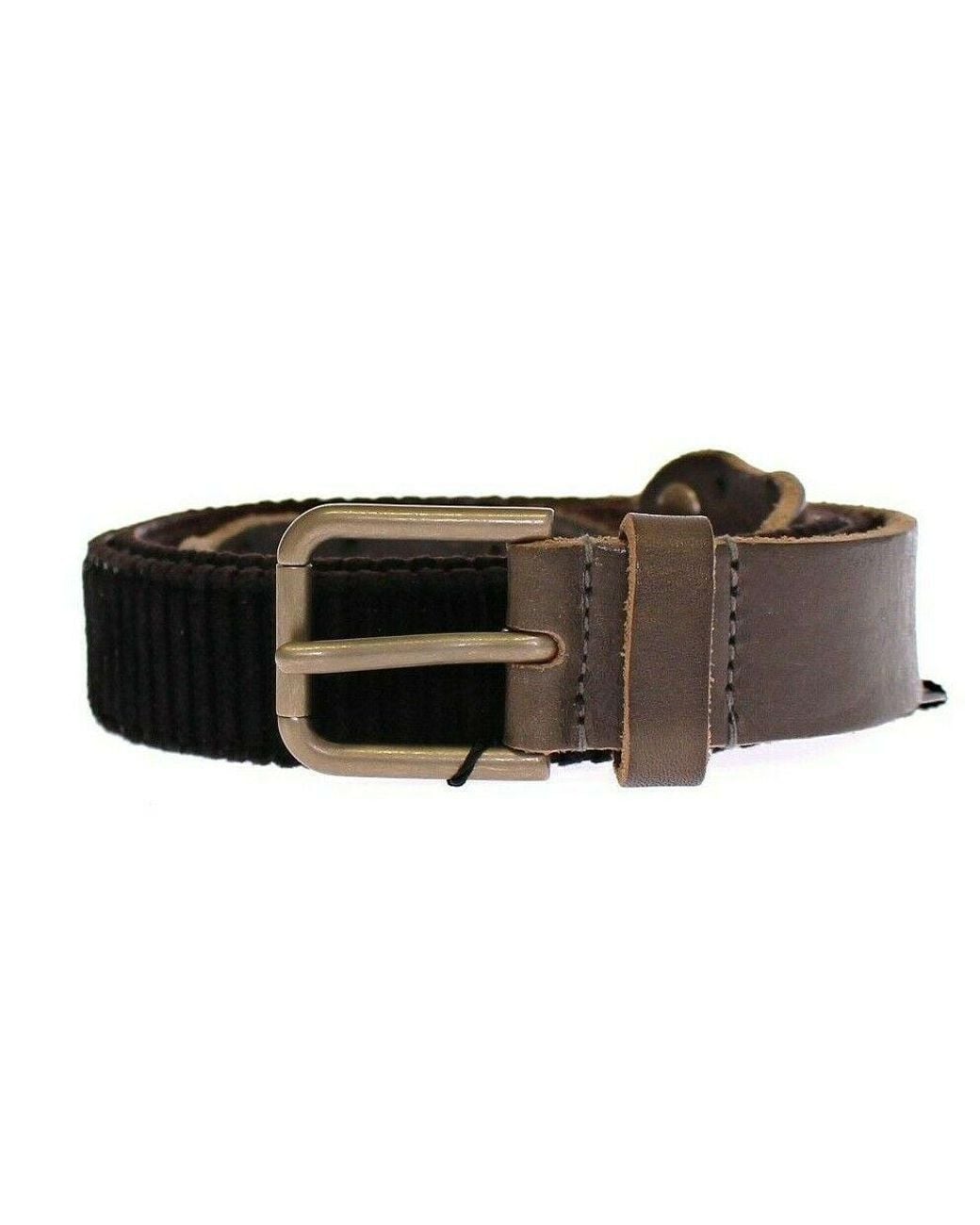 Dolce & Gabbana Black Dolce Gabbana Brown Leather Logo Cintura Gürtel Belt for men