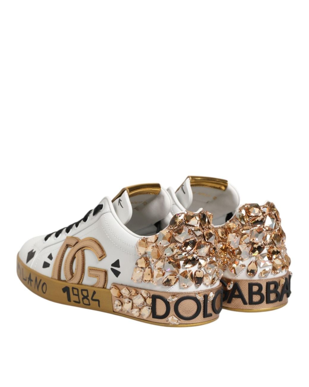 Dolce & Gabbana Natural Custom 2Zero Crystal Sneakers for men