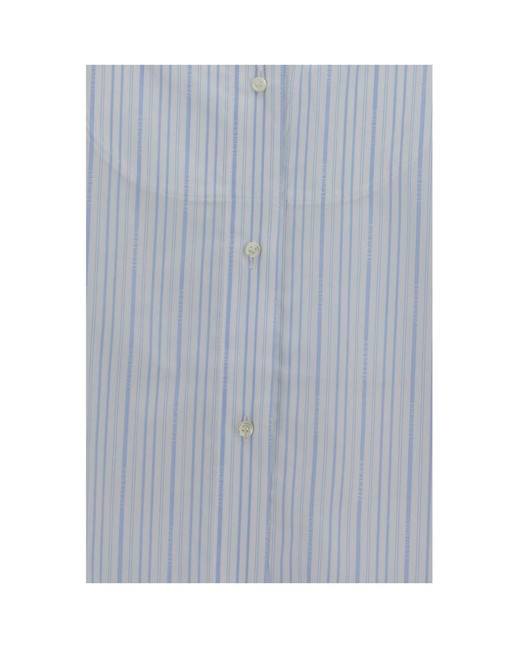 Jacquemus Gray Blue Cotton Dress Shirt