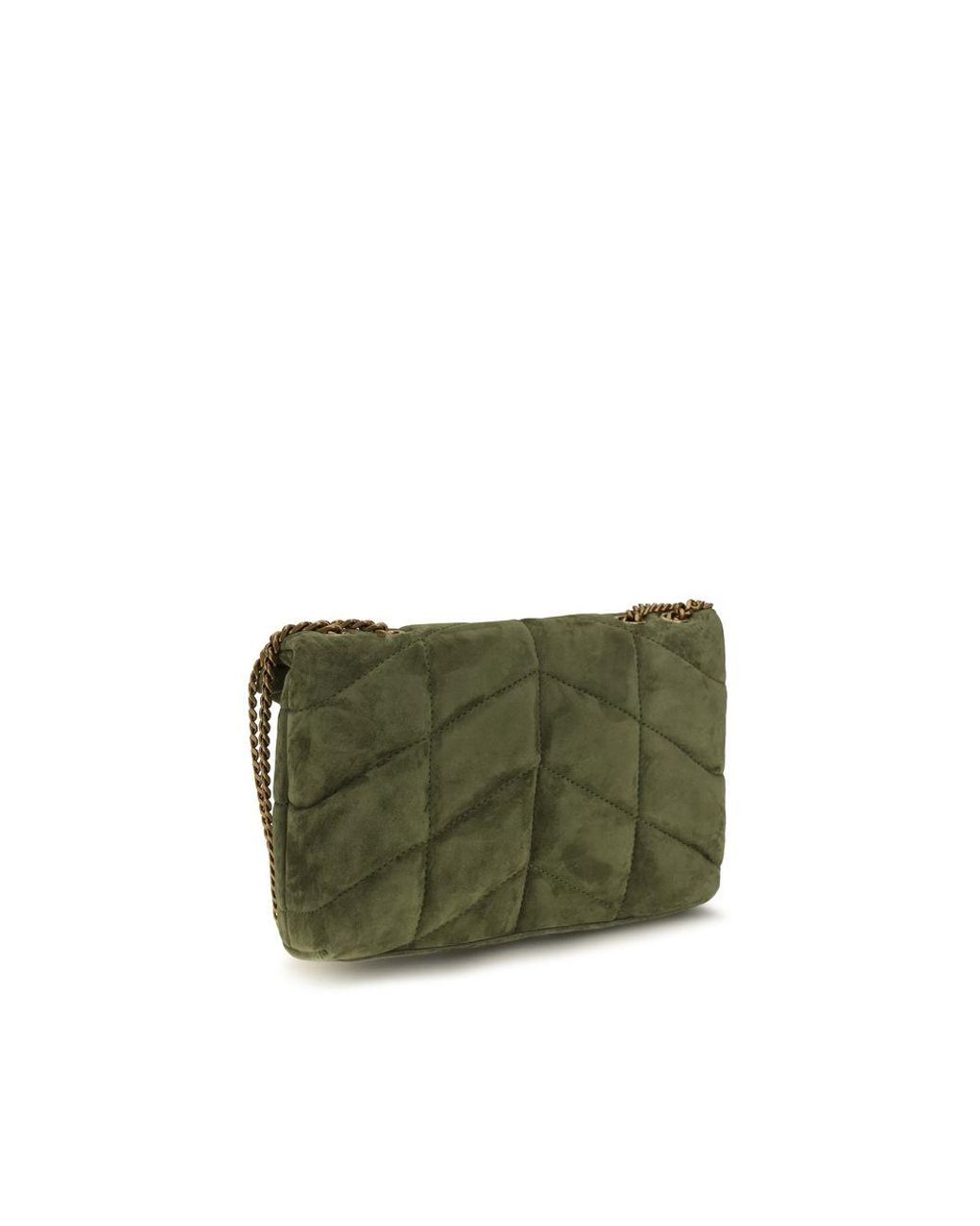 Saint Laurent Green Bicolor Calf Leather Bos Taurus Shoulder Bag