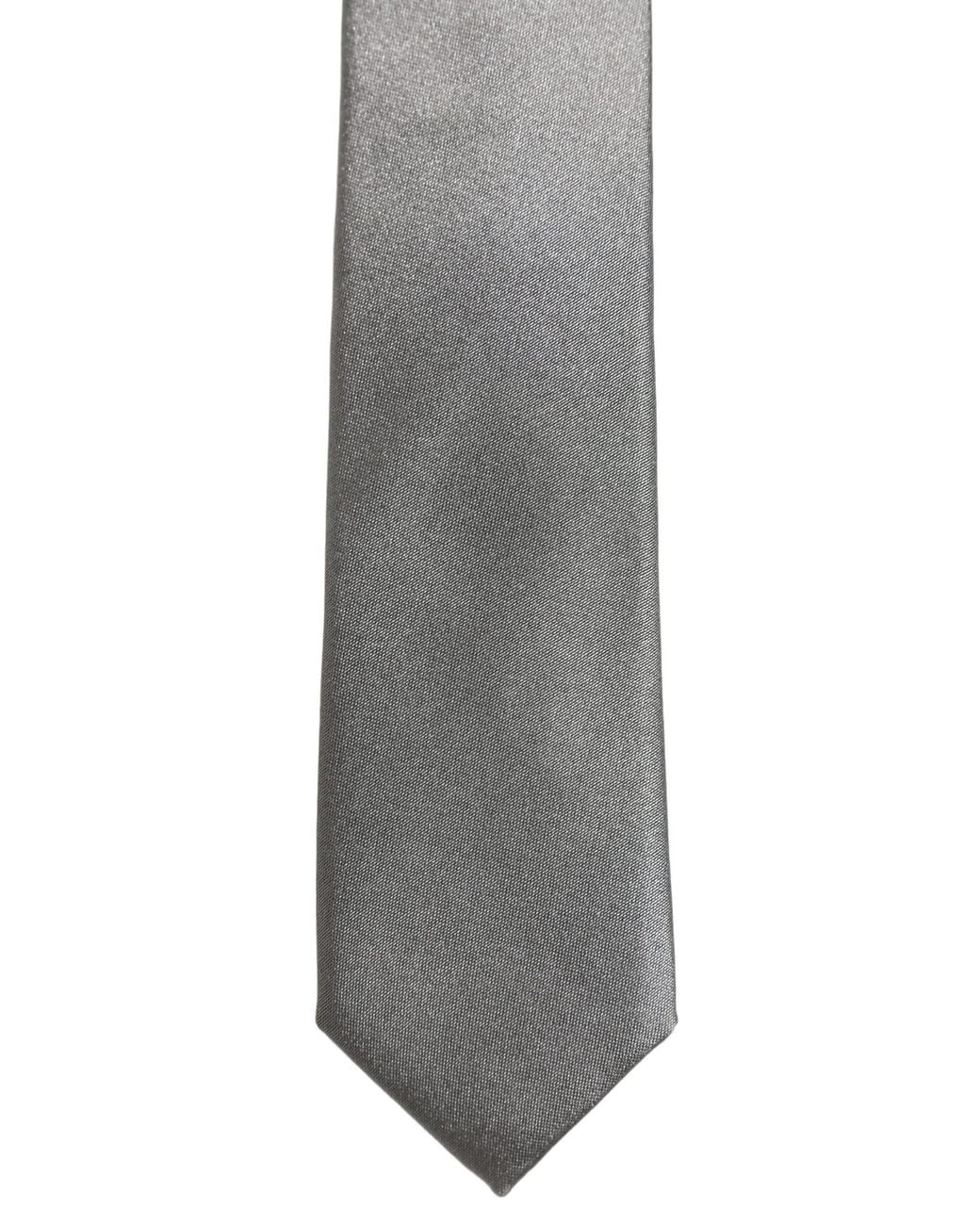 Dolce & Gabbana Gray Satin Silk Adjustable Tied Necktie Tie for men