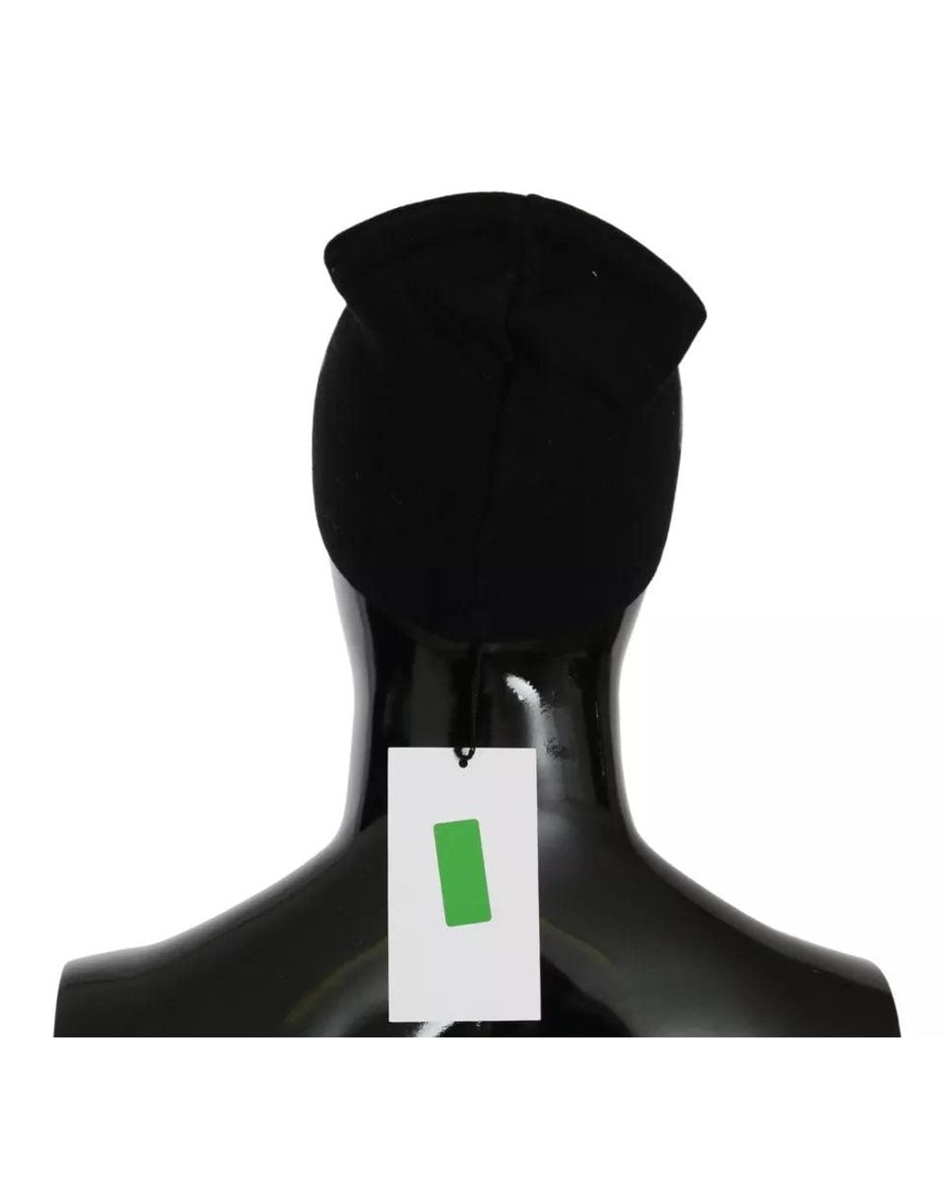 CoSTUME NATIONAL Black Wool Blend Branded Beanie Hat for men
