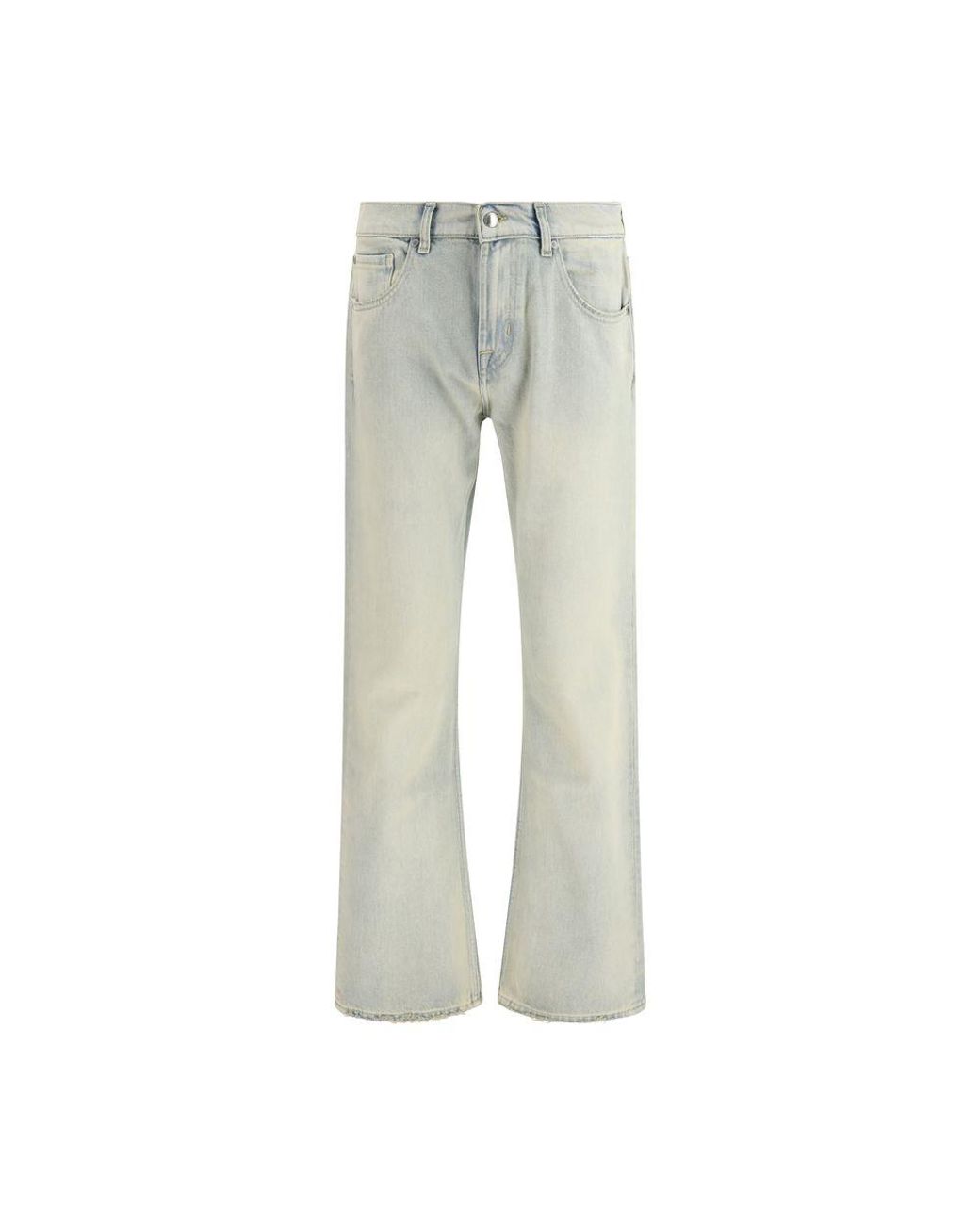 7FOR Gray Beige Cotton Bootcut Jeans for men