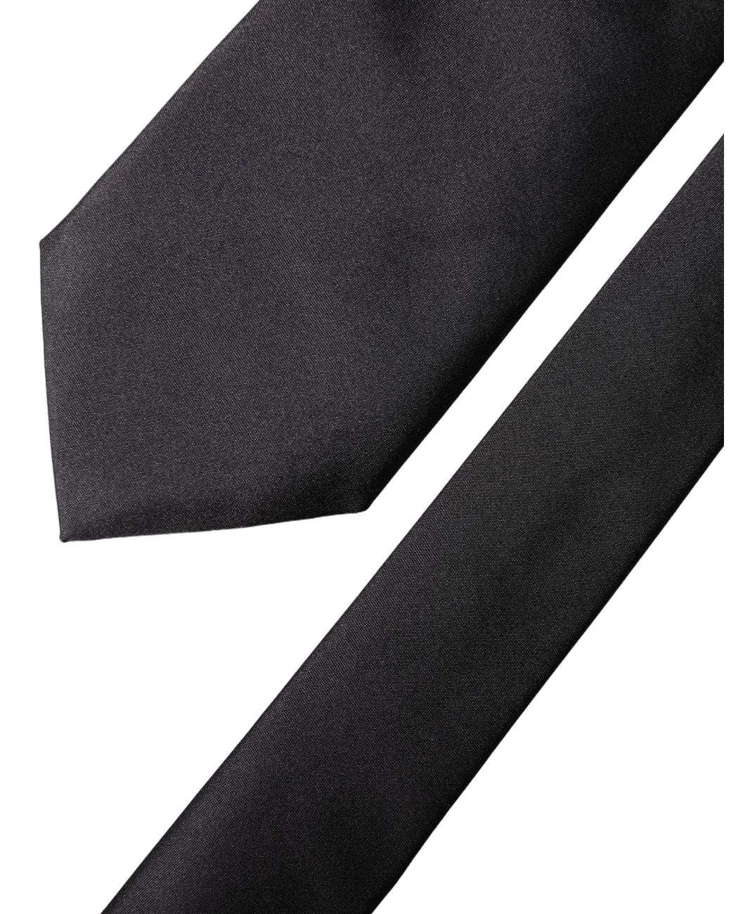Dolce & Gabbana Black Satin 100% Silk Adjustable Tied Necktie Tie