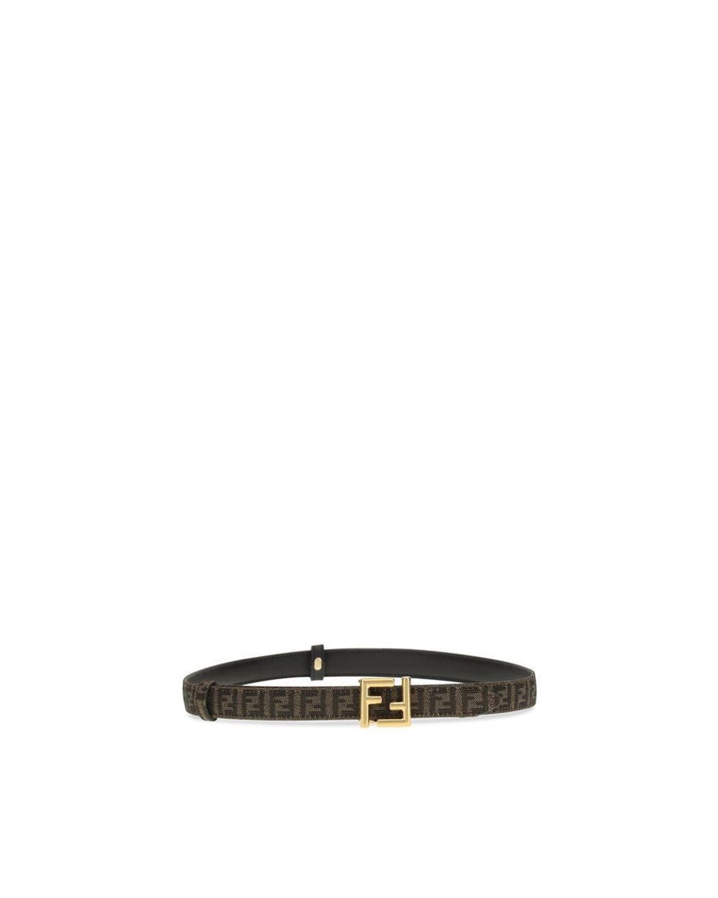 Fendi Green Black Calf Leather Bos Taurus Regular Belt
