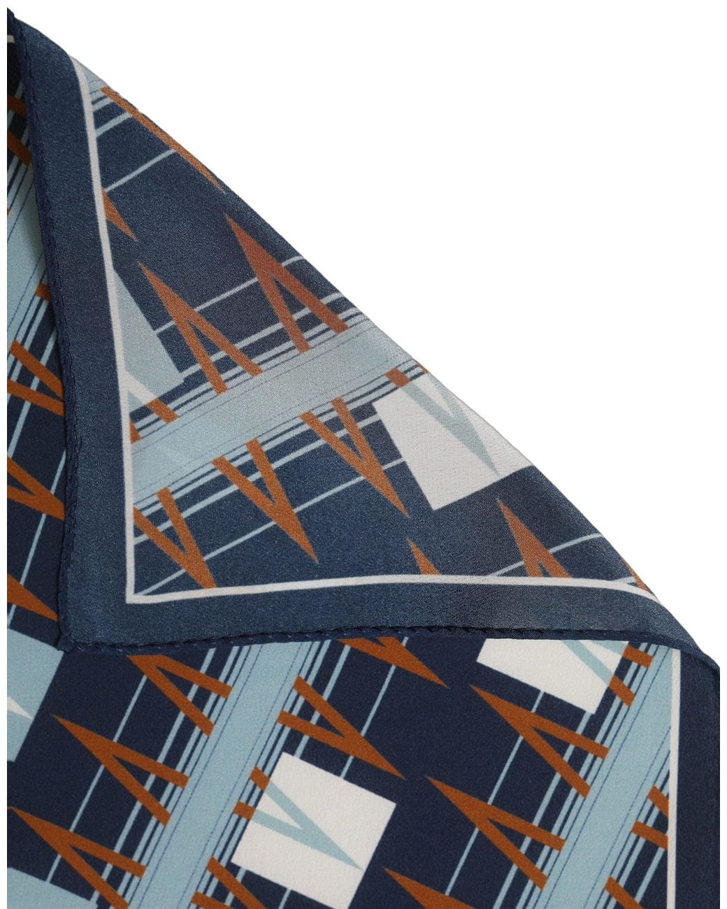 Dolce & Gabbana Navy Blue Abstract Square Pocket Foulard Scarf for men