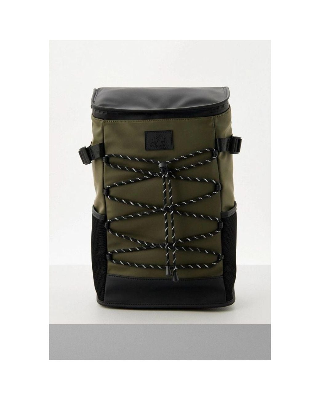La Martina Green Bicolor Polyethylene Backpack for men